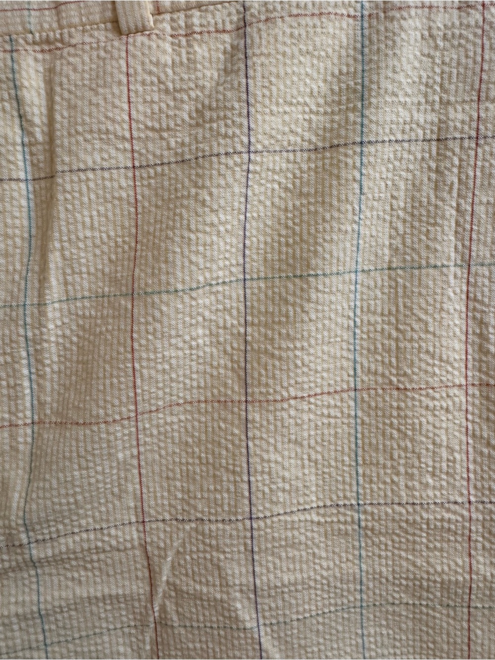 Vintage Land’s End size 38 Yellow seersucker shorts with check pattern preppy - Picture 2 of 8